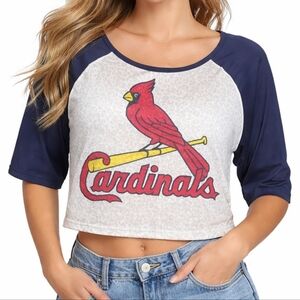 PINK Victoria’s Secret St Louis Cardinals Sheer Leopard Top Womens M MLB